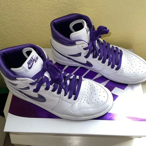 Nike Court Purple Jordan 1 sz 10 - Picture 3 of 5